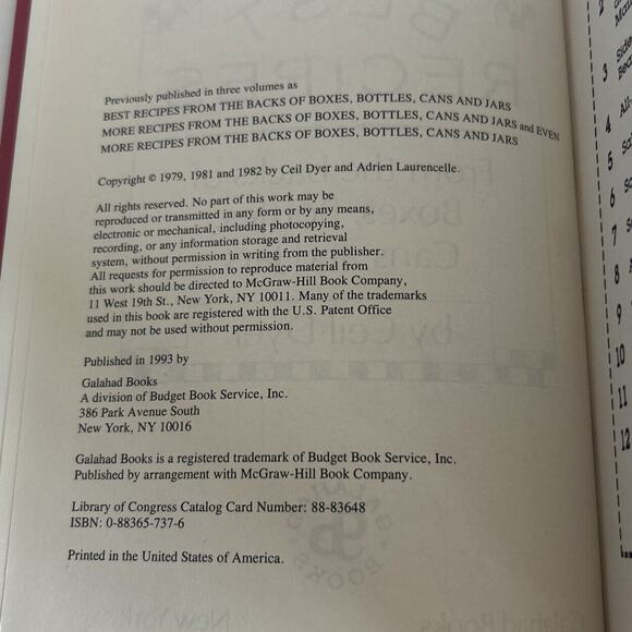 Best Recipes From The Backs Of Boxes, Bottles, Cans And Jars 1993, Hardcover - Picture 4 of 4